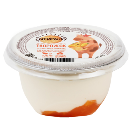 Творожок термизированный, абрикосовый, 8% м.Д.Ж.